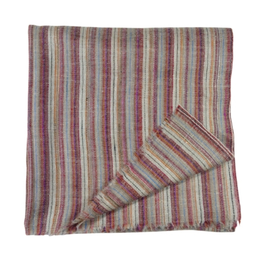 Cashmere Long Scarf Shawl Unisex Stripes Multicolor